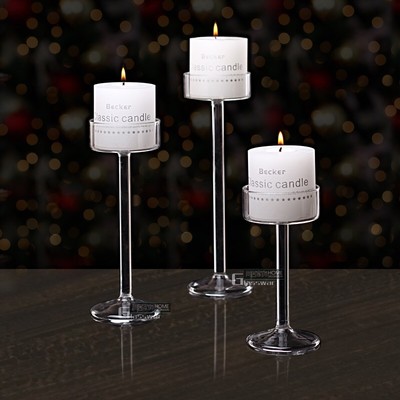 涞水玉清玻璃制品 玻璃烛台 烛台 蜡烛 婚礼蜡烛 家居摆件 生日礼品